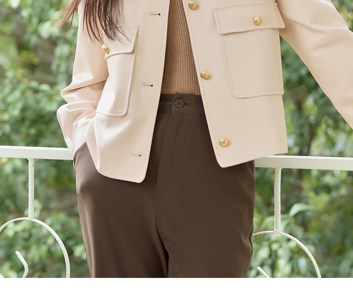 Taxiang Vintage PU Leather Jacket for Women, Petite Size Motorcycle Jacket, High-End Casual Outerwear T51D026 9