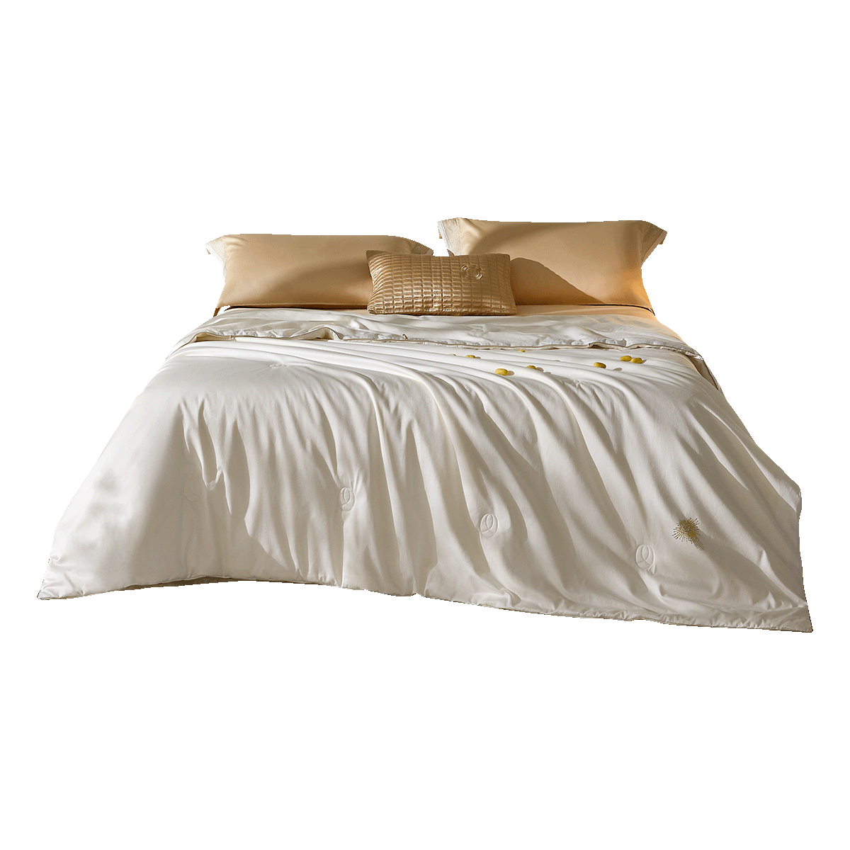 LUOLAI Home Textiles Mulberry Silk Comforter, 100-Count Pure Cotton Grade A 100% Mulberry Silk All-Season Duvet Insert, Approximately 7.8 Ji
