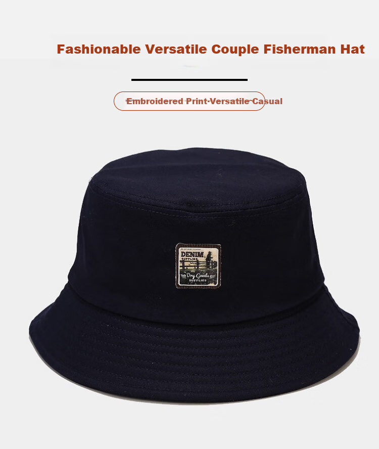 GLO-STORY Sun Hat, Korean Style Unisex Bucket Hat, Retro Versatile Fisherman Hat, MMZ814102, Black Lettering 9