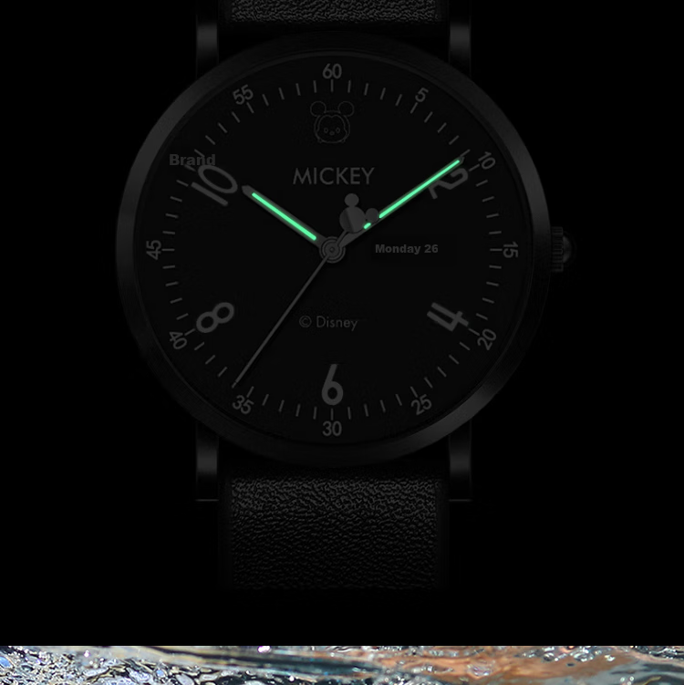 Disney Student Watch for Men, Simple Waterproof Dual Calendar Quartz Watch, Suitable for Middle And High School Students, Teenagers, Silent Exam-Specific Watch 6