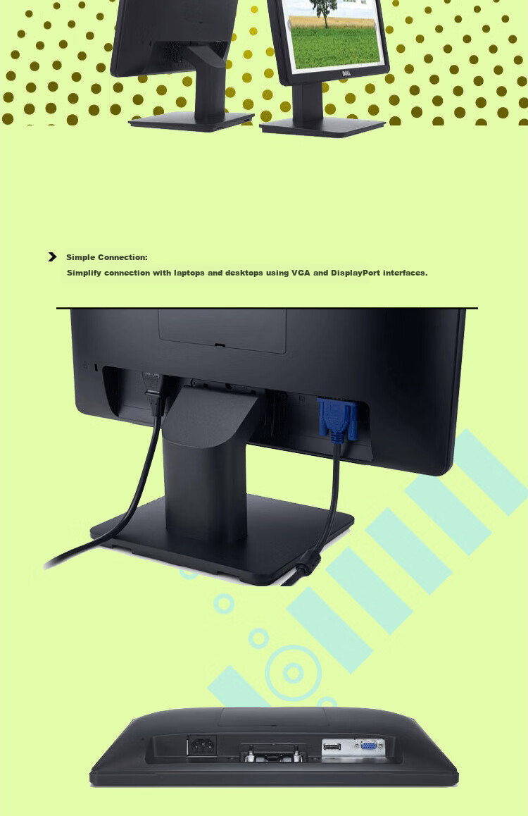 DELL 24-Inch Office Monitor, 16:10 Ultra-Thin Bezel, IPS, 100Hz Refresh Rate, Hardware-Level Blue Light Protection, USB-C, Rotatable And Height Adjustable, P2423 Upgraded Version P2425 3