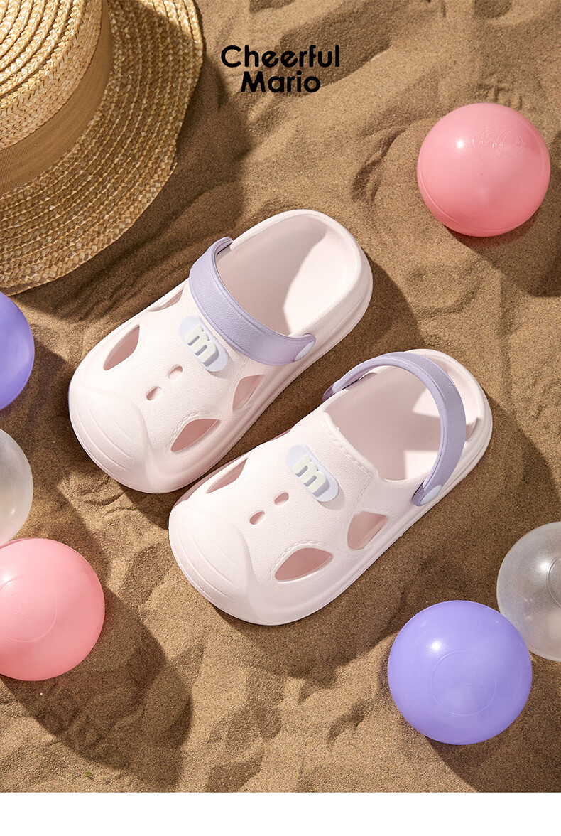 Cheerful Mario Boys' Summer Ventilated Sandals Outdoor Beach Slippers Baby Toddler Non-Slip Indoor EVA Children's Slippers 12