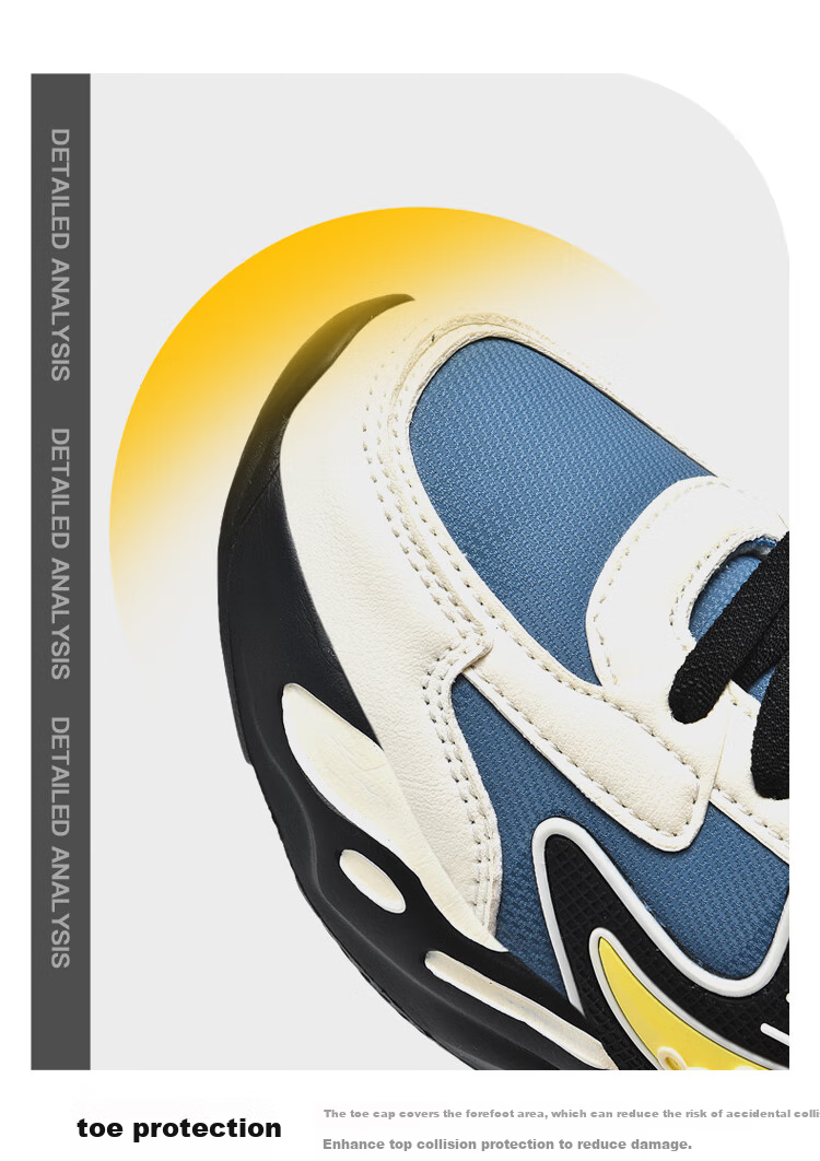 SNOOPY Boys' Running Shoes, Children's Lightweight Casual Shoes, Big Kids' Wear-Resistant Sneakers, 0096 Blue, Size 34 14