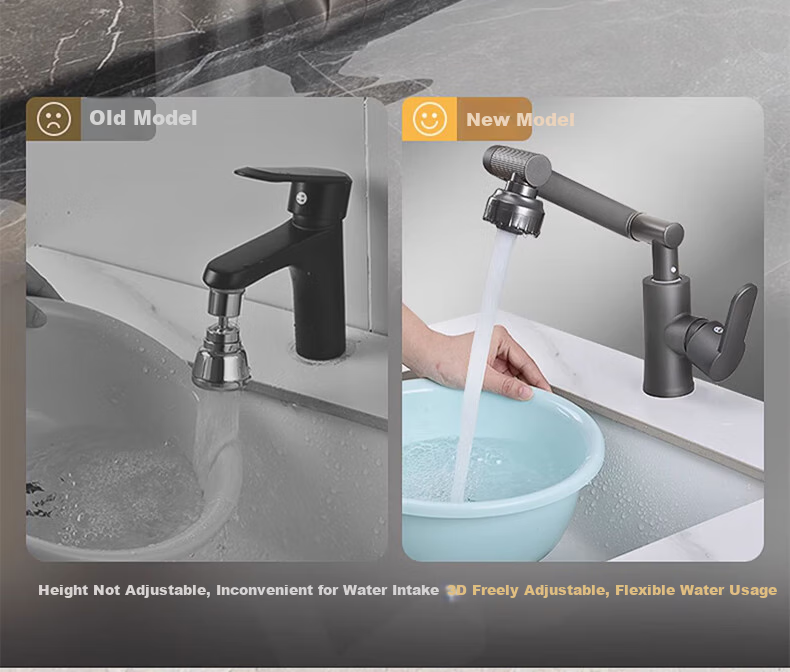 Zunchi Basin Faucet, Hot And Cold, 360-Degree Rotating Mechanical Arm, Lucky Cat, Washbasin, Sink, Bathroom Faucet 14