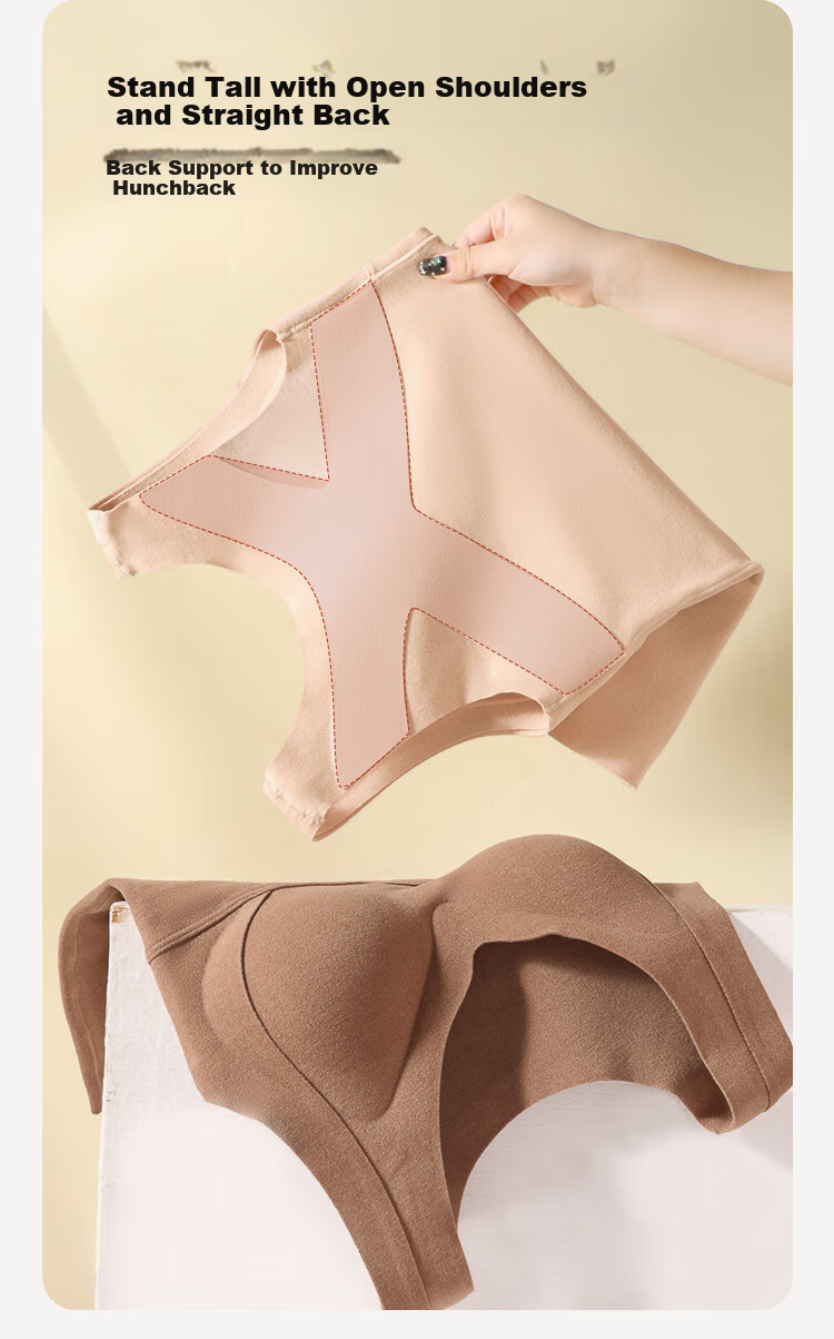 MiiOW [Cross Back Support] Women's Bra with Built-In Chest Pads, Beautiful Back Warm Vest, One-Piece Bra for Outer Wear Or Inner Layering 3