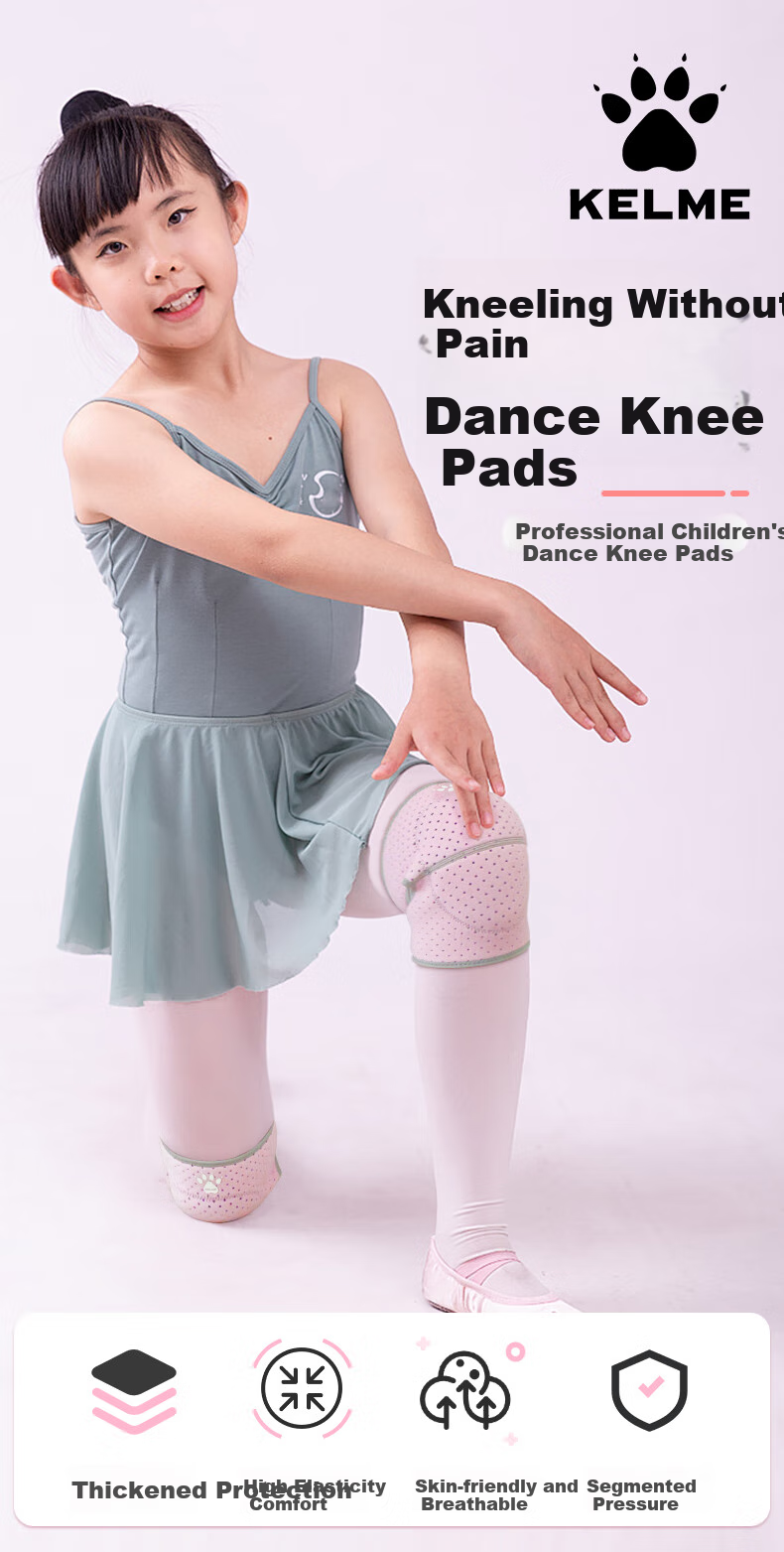KELME Children's Dance Knee Pads for Girls And Boys, Professional Dance Knee Protection, Anti-Fall Protective Gear for Basketball And Sports Activities 1