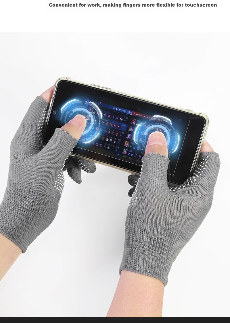 Minggu Dotted Gloves, Three-Finger Work Gloves, 10 Pairs, Nylon PVC Dotted Non-Slip Wear-Resistant, Black, One Size Fits All, CW352442 5