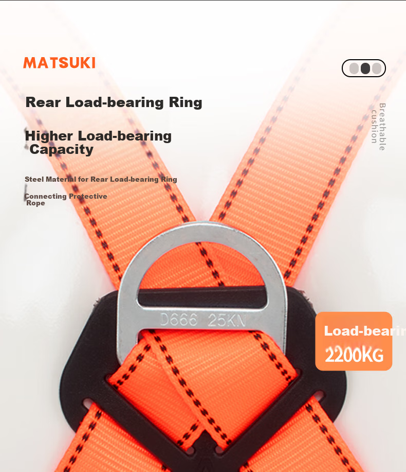MATZUKI Five-Point Safety Harness, High-Altitude Work Safety Rope (Double Large Hooks, 1.8 Meters) 5
