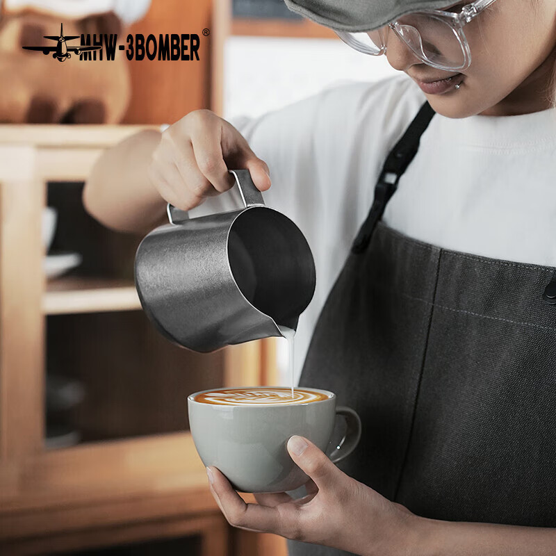 MHW-3BOMBER High-Performance GT Latte Art Machine, Professional Barista Italian Milk Foam Art Cup, Innovative U-Shaped Spout