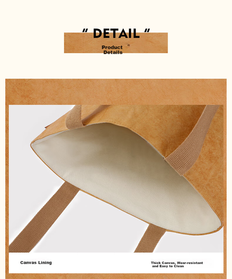 Siwangongli DuPont Paper Bag Shoulder Bag Tote Bag Washable Commuter Handbag Large Capacity Shopping Bag Women's Bag 11