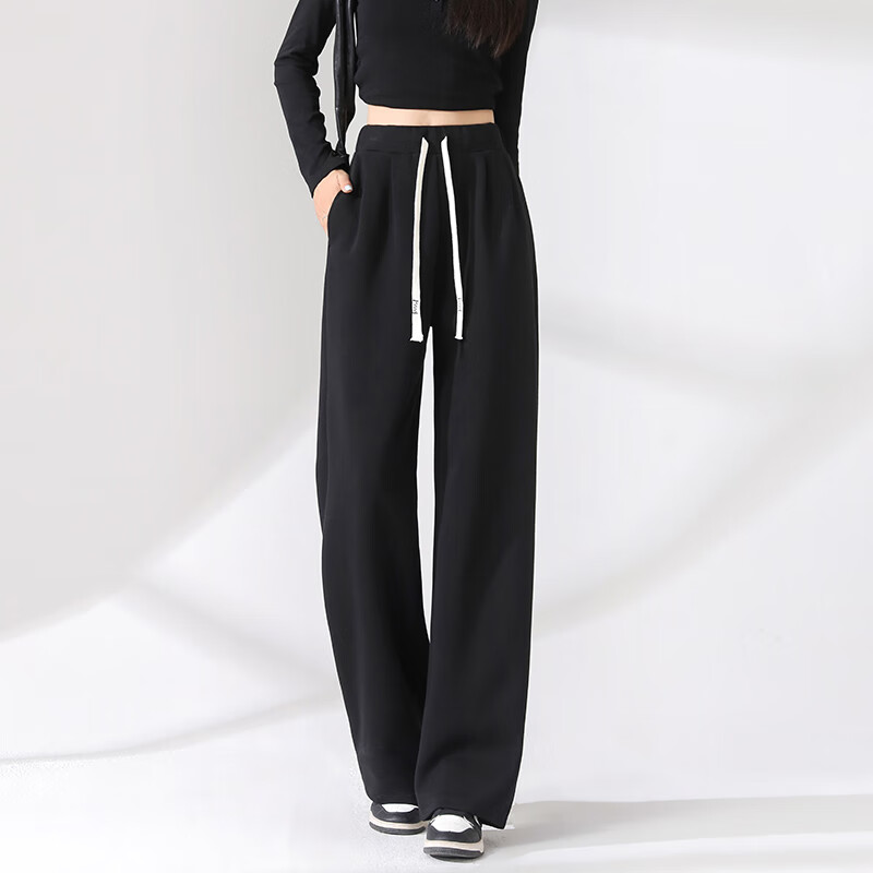 Baleno Women's Casual Sports Straight Wide-Leg Pants 2025 Spring Autumn Fashion Versatile Soft Breathable Elegant Trousers 3
