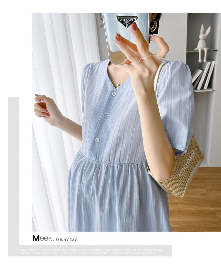 JOYNCLEON Maternity Summer Loose Dress Long Dress Petite Maternity Thin Nursing Blue XXL Jly156270 14