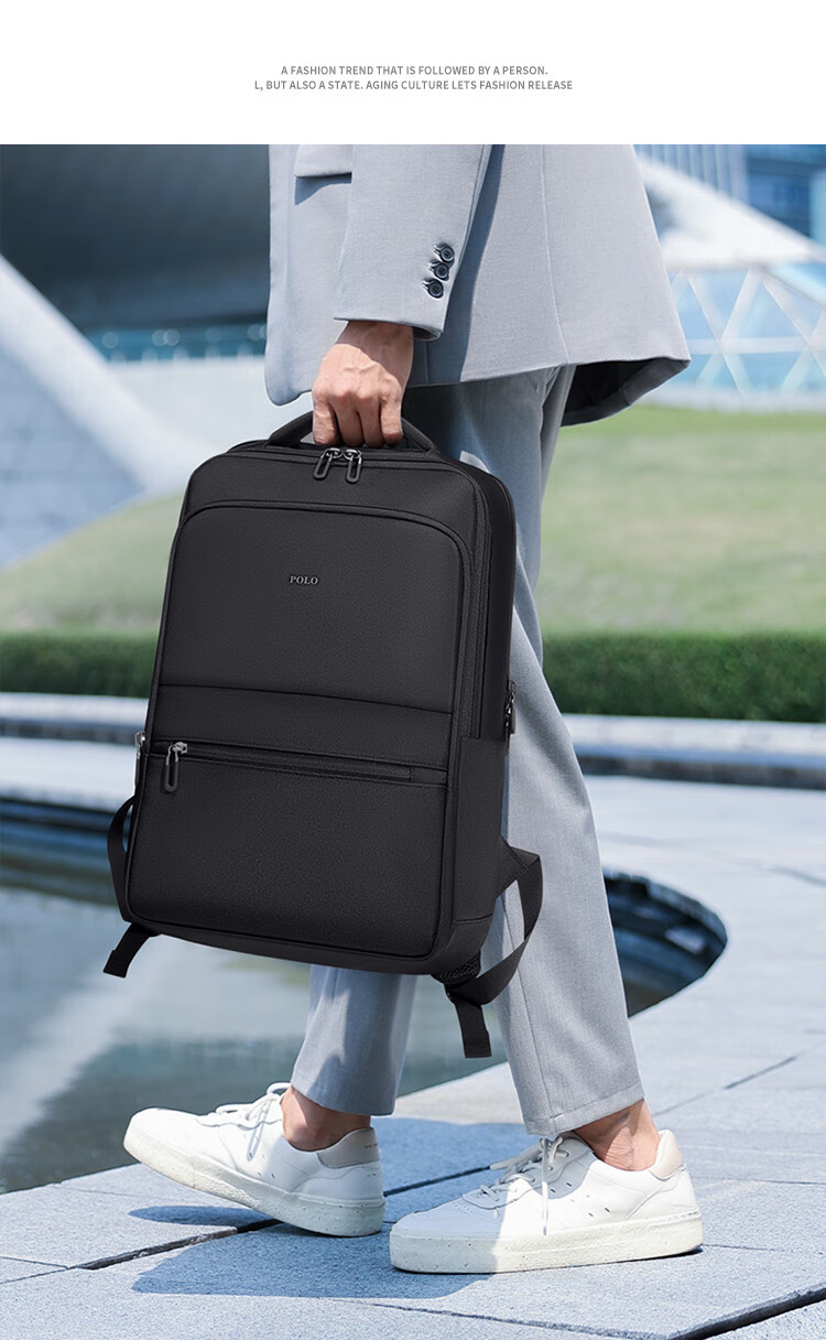 POLO Men's Business Backpack 15.6/16 Inch Laptop Bag Large Capacity Commuter Travel Bag 19