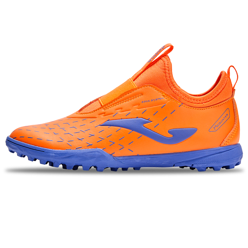 JOMA Children's Soccer Shoes, TF Turf Studs, Non-Slip, Wear-Resistant, for Youth And Students, Professional Competition Football Training Shoes, Orange, Size 31
