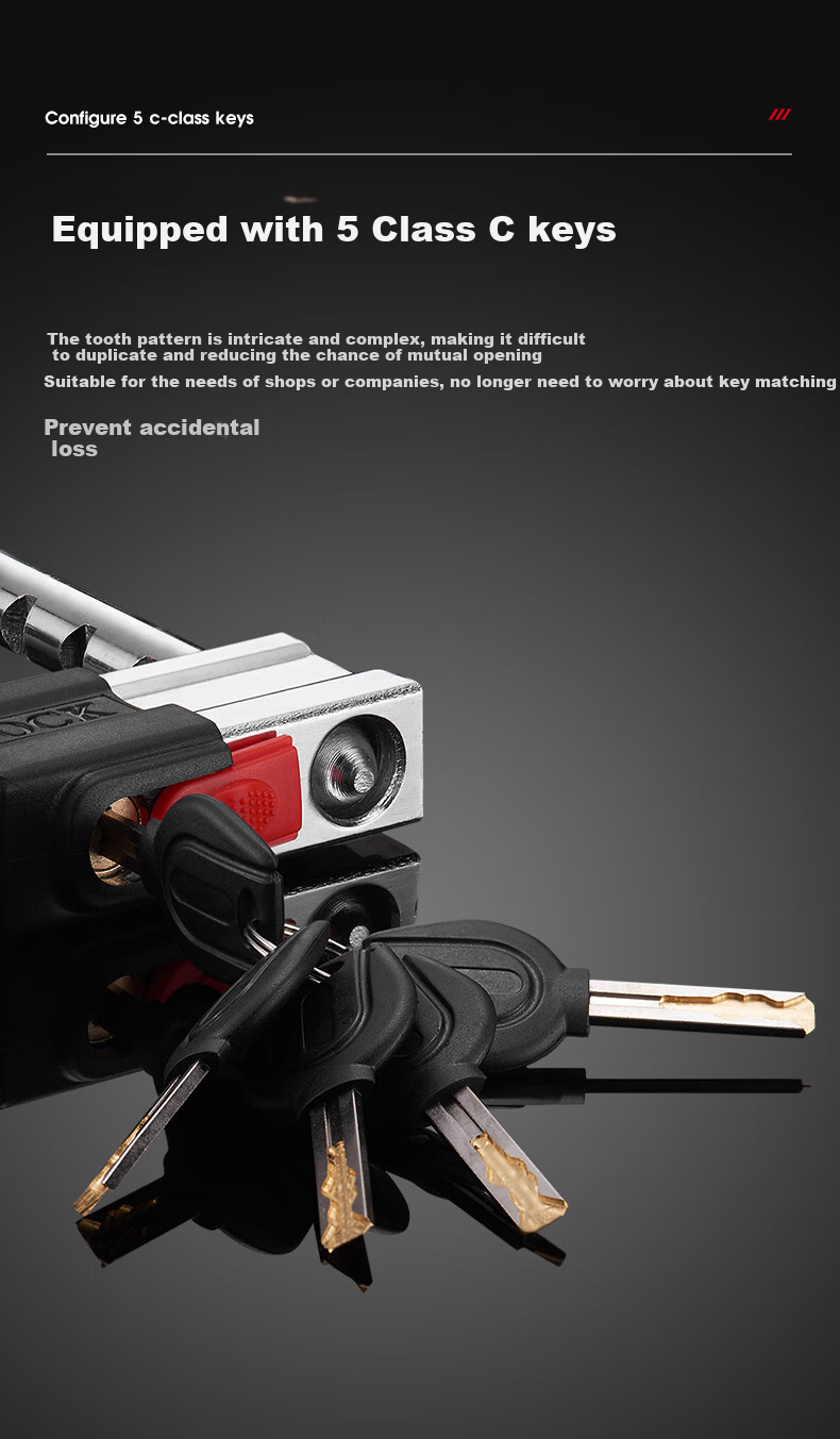 Fly.Globe Glass Door Lock U-Shaped Lock Double Door Lock C-Grade Anti-Shear Anti-Theft Motorcycle Lock B200 6