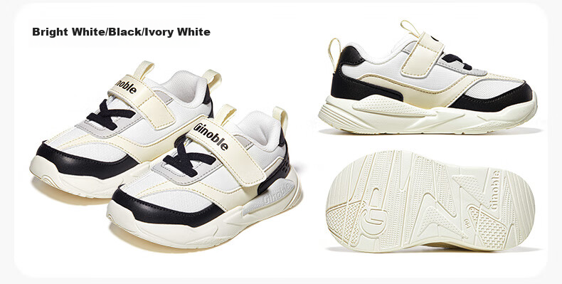 Ginoble Toddler Shoes for 18 Months to 5 Years Old Boys And Girls, Retro Trendy Children's Shoes, Spring 2025 GW1696 Bright White/Night Shadow Blue 14