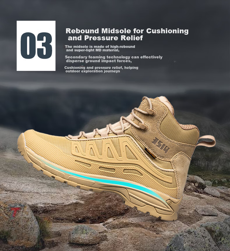 3514 Mid-Top Outdoor Shoes for Men, Breathable, Wear-Resistant, Non-Slip, Shock-Absorbing Sports Shoes, Hiking Boots, Black, Size 41 6