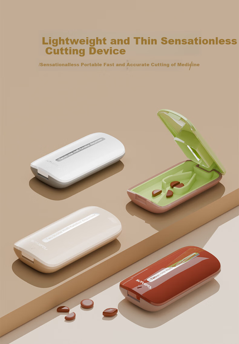 Right Away Pill Splitter, Precise Two-Way Pill Divider, Compact Portable Cutter for Medicine Boxes 1