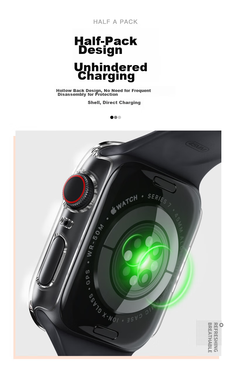 Weiqiantu [Shell And Film Integrated] Protective Case for Apple Watch S11/S10, Protective Film Case for Apple IWatch Ultra4/3/9/8/SE3, Integrated Tempered Glass Film 6