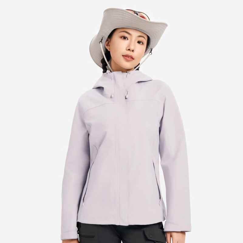 DECATHLON Women's Outdoor Jacket, Windproof And Waterproof, Lightweight for Spring And Summer, MH150 White-5114381 21