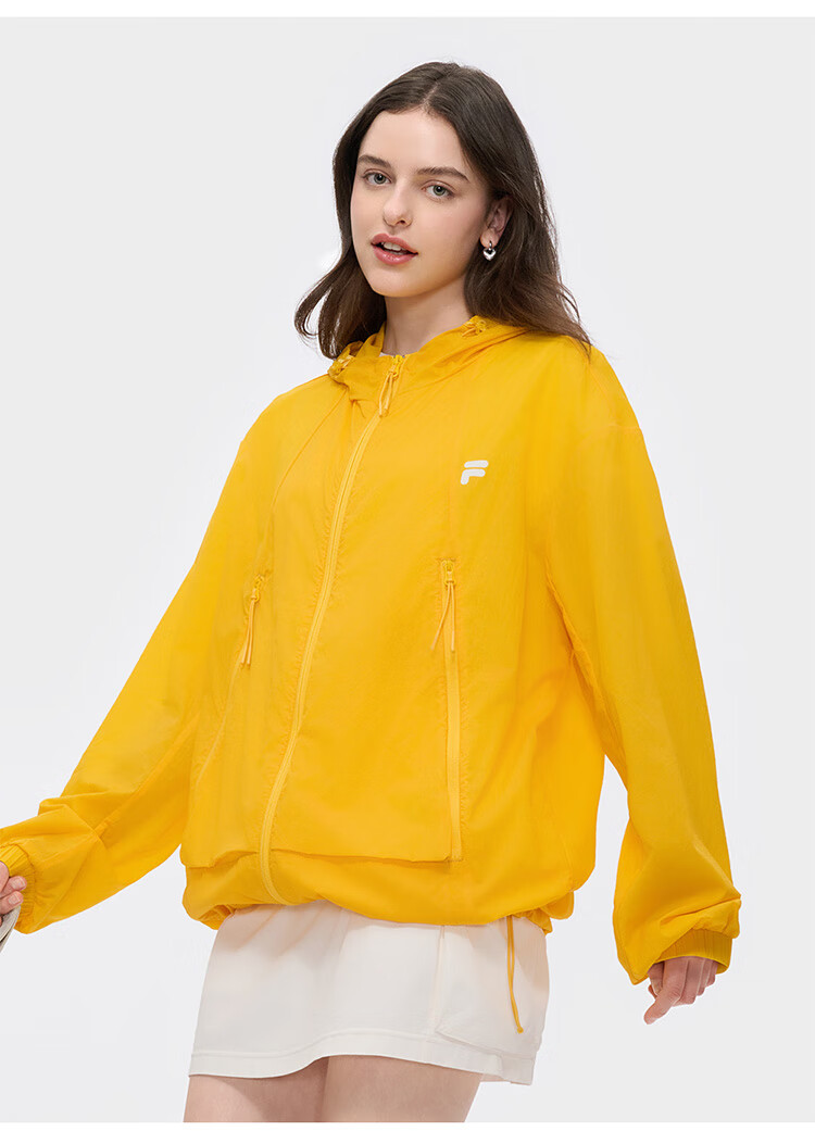 FILAFUSION FILA Trendy Couple's Woven Jacket, Summer Loose Sun Protection Hooded Top 16