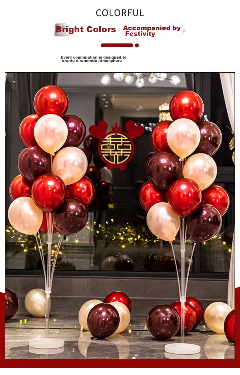 DiliCarr Wedding Room Floor Floating Balloon Stand Decorative Balloon Set for Engagement, Balloons for Bride And Groom's Bedroom And Living Room 3