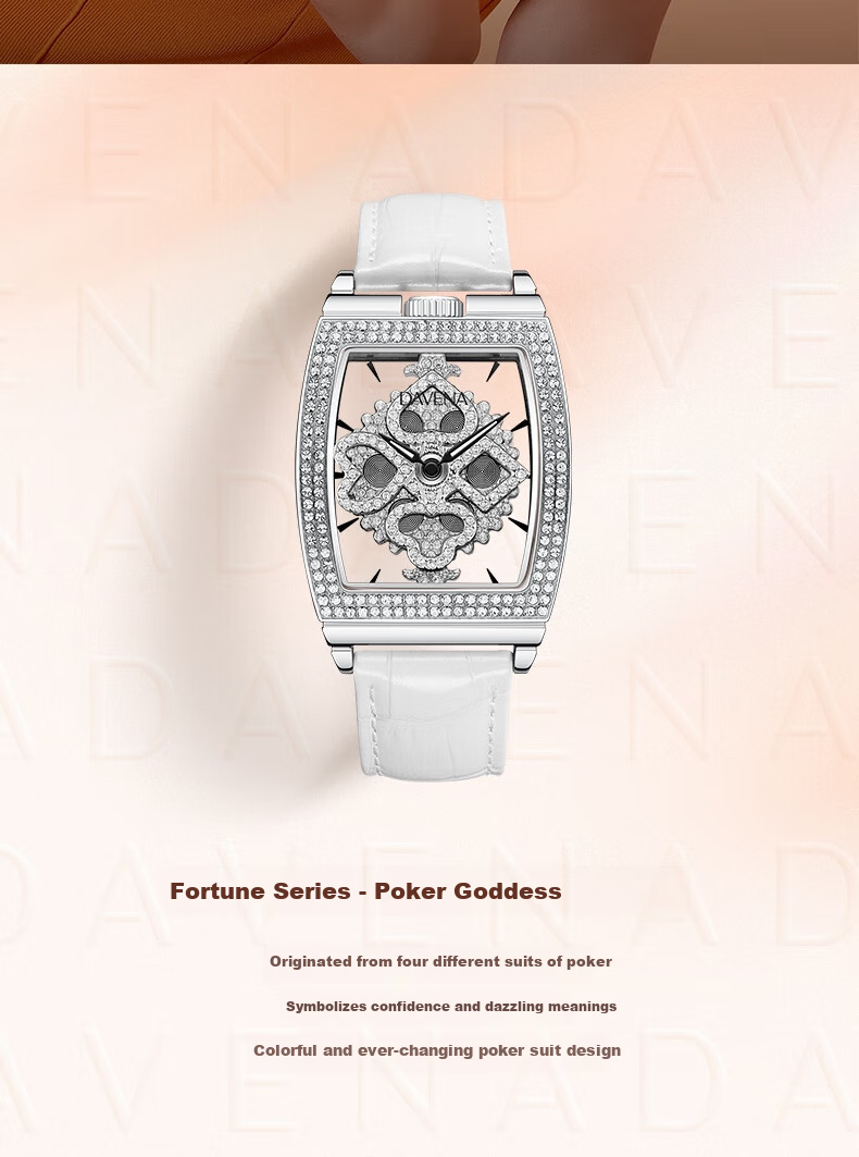 Davena Tiweina Poker Goddess Watch, Ladies Starry Sky Light Luxury Wristwatch, Birthday Gift for Girlfriend, Christmas Present 2