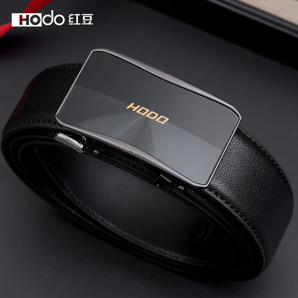 Hodo Genuine Leather Men's Belt, Automatic Buckle, Cowhide Waistband, Gift for Boyfriend, Husband, Father, Birthday Present, Gift Box Packaging