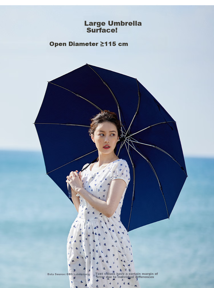 Obsu Japanese Non-Wet Umbrella, Dual-Use for Sun And Rain, Reverse Folding Design, Sun Protection, Beige Color, Non-Wet Umbrella 2