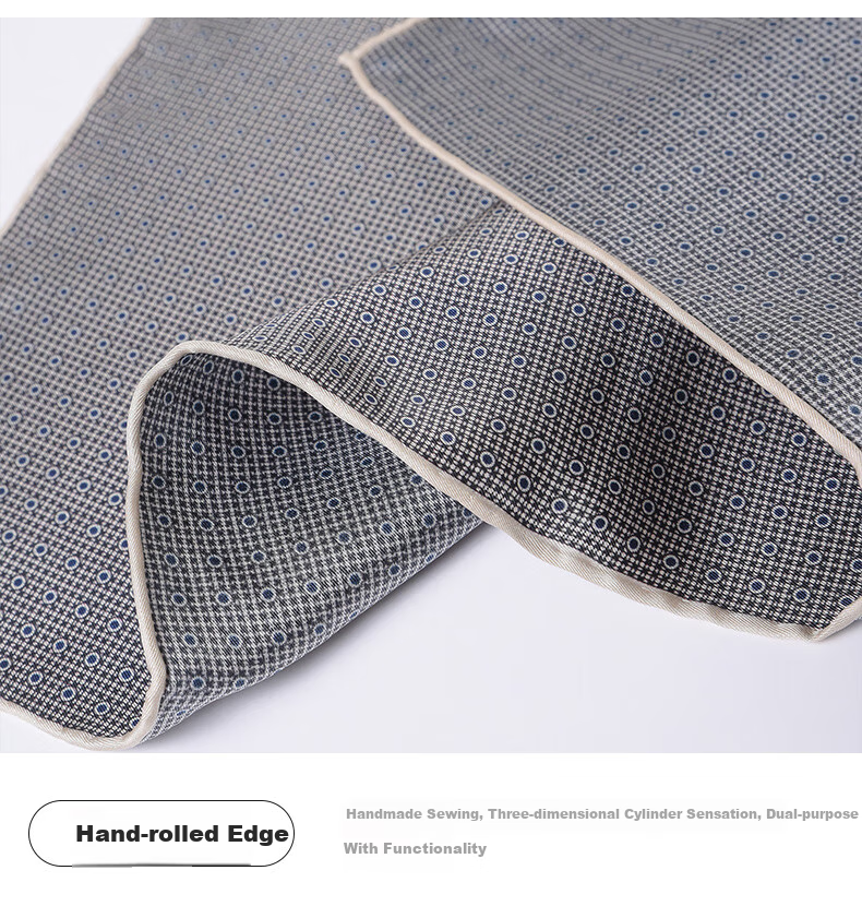Hangsifu Silk Scarf, Square Scarf, Neck Warmer, Business Casual Tie, Gift for Husband Or Father on Birthday Or Holiday, Brow 8