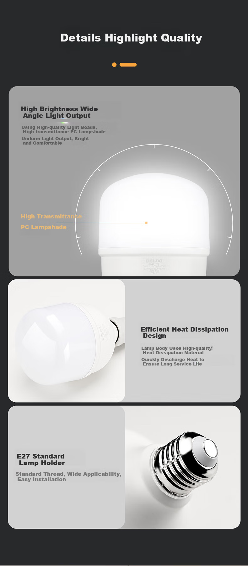DELIXI LED Bulb, Hallway Sensor Energy-Saving Light, E27 Screw Base Lamp Holder, Sound And Light Control Socket (Bulb Not Included), Single Pack 4