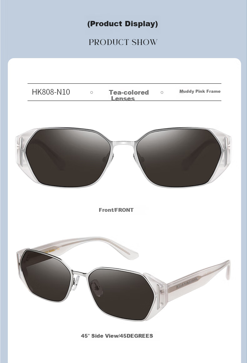 HELEN KELLER "Ice Cube" Niche Sunglasses for Women, High-Quality Square Frame Sunglasses, Lightweight Eyewear HK808N01 6