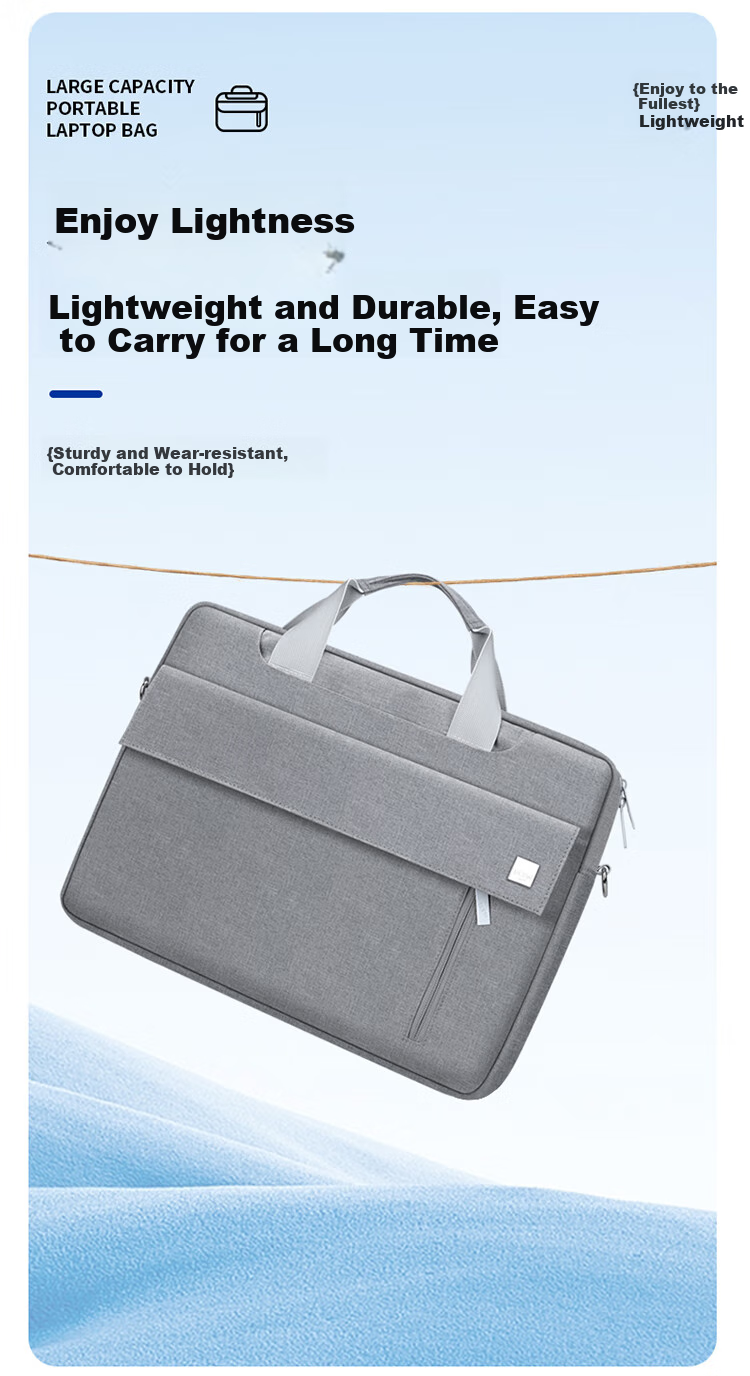Biyoumei Laptop Bag Compatible with Lenovo, Huawei, Apple, Thickened Large Capacity Notebook Handbag Style 14-Inch Shoulder Bag 3
