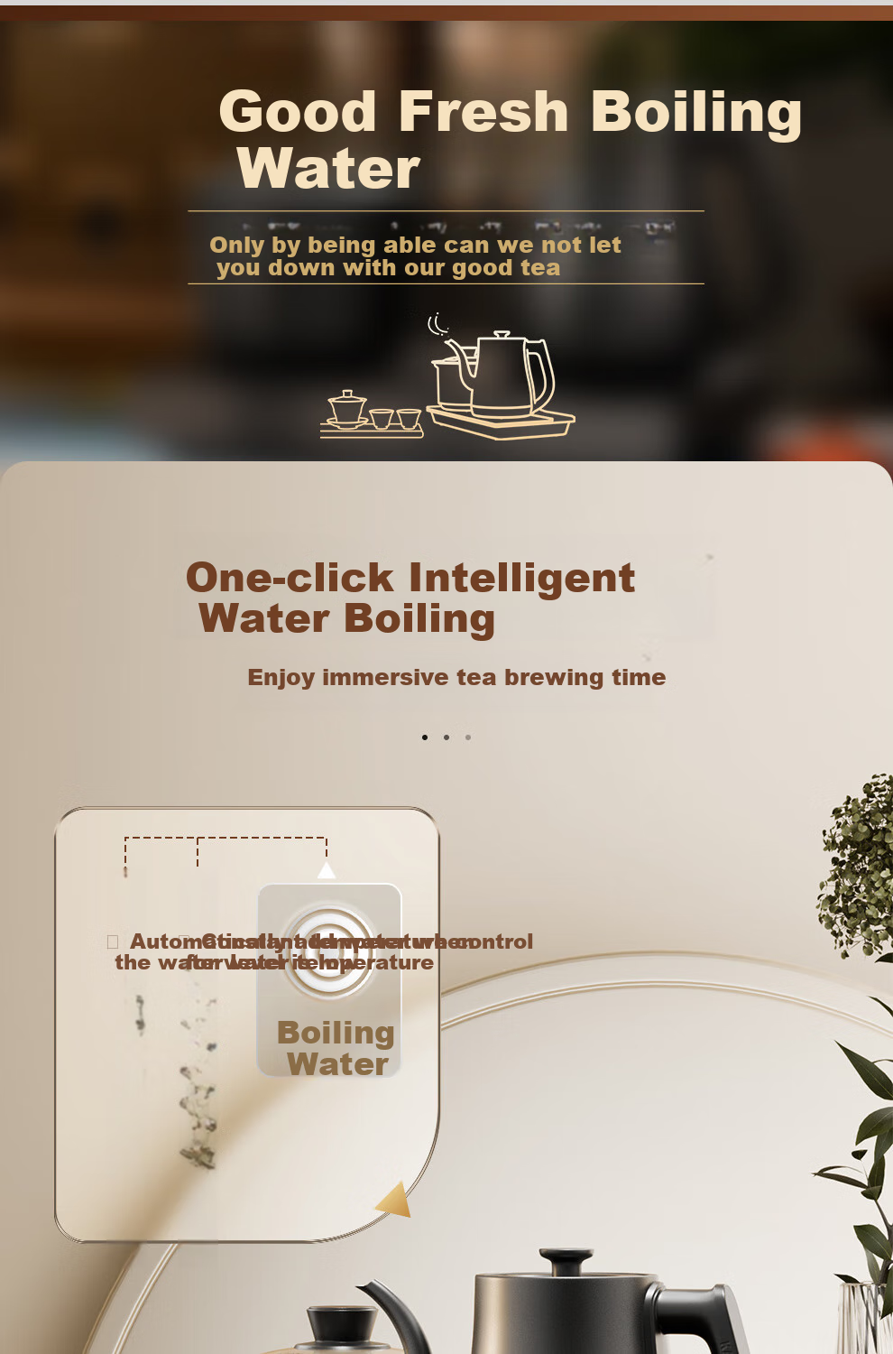 KAMJOVE Electric Automatic Water Boiling Kettle Dual Kettle Constant Temperature Tea Set Tea Table Integrated Brewing Kettle V88A 4
