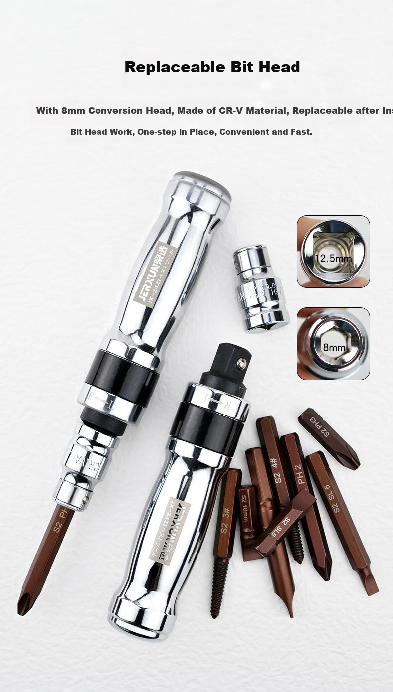 JERXUN Impact Screwdriver, Phillips Screwdriver, Impact Screwdriver Bit, Hammer Drill Socket, Impact Driver, Rusty Screw Extractor 9
