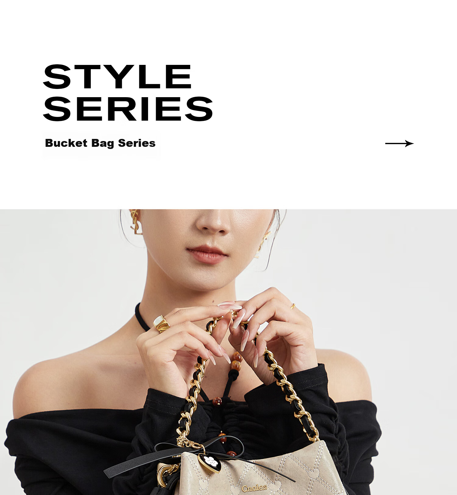 Cnoles Bucket Bag, Women's Niche High-End Crossbody Shoulder Bag, Practical Gift for Girlfriend on Valentine's Day 1