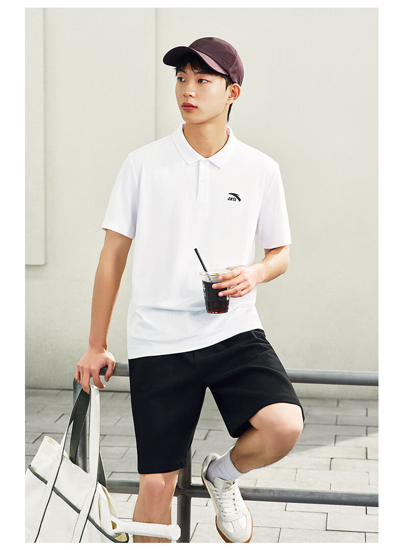 Anta Xingdong Polo | Casual Collared Short Sleeve Men's Summer Quick-Dry Business Commuter Colorful Polo Shirt Top 5