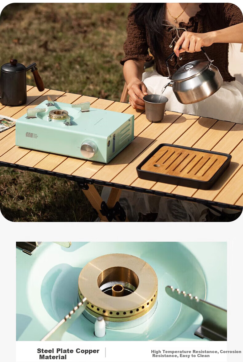 TAN XIAN ZHE Portable Camping Stove Set with Cassette Magnetic Burner, Gas Stove And Cookware 16