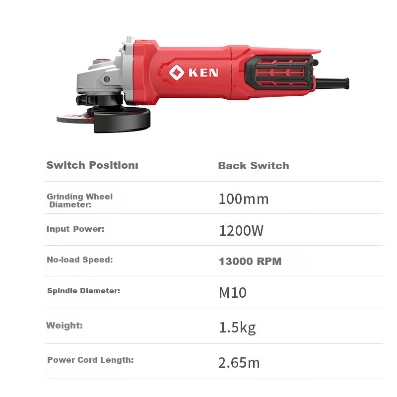 Угловая шлифмашина (болгарка) KEN 9910MA, 1100 Вт, 100 мм