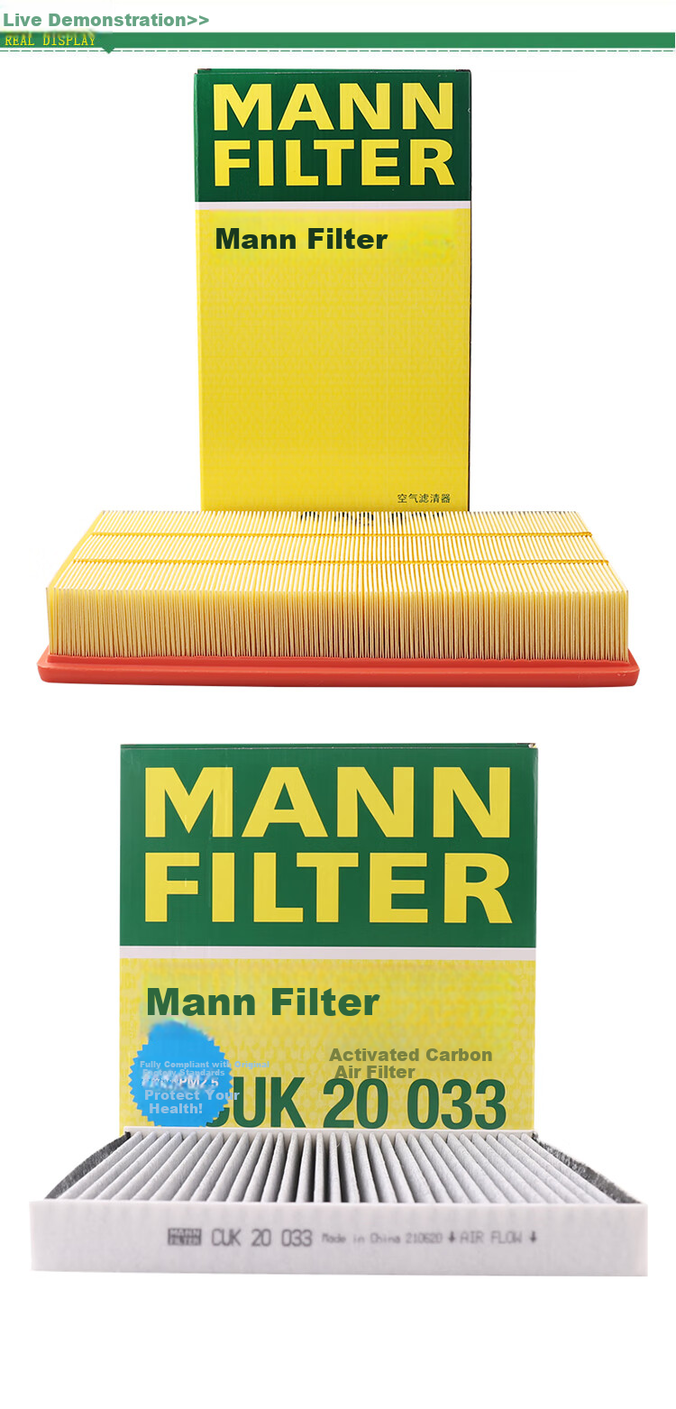 MANNFILTER Air Conditioning Filter Set for Chuanqi 20 GA8/19, GS8/19, GS7/22, And M8 Lingxiu Version 2.0T 2