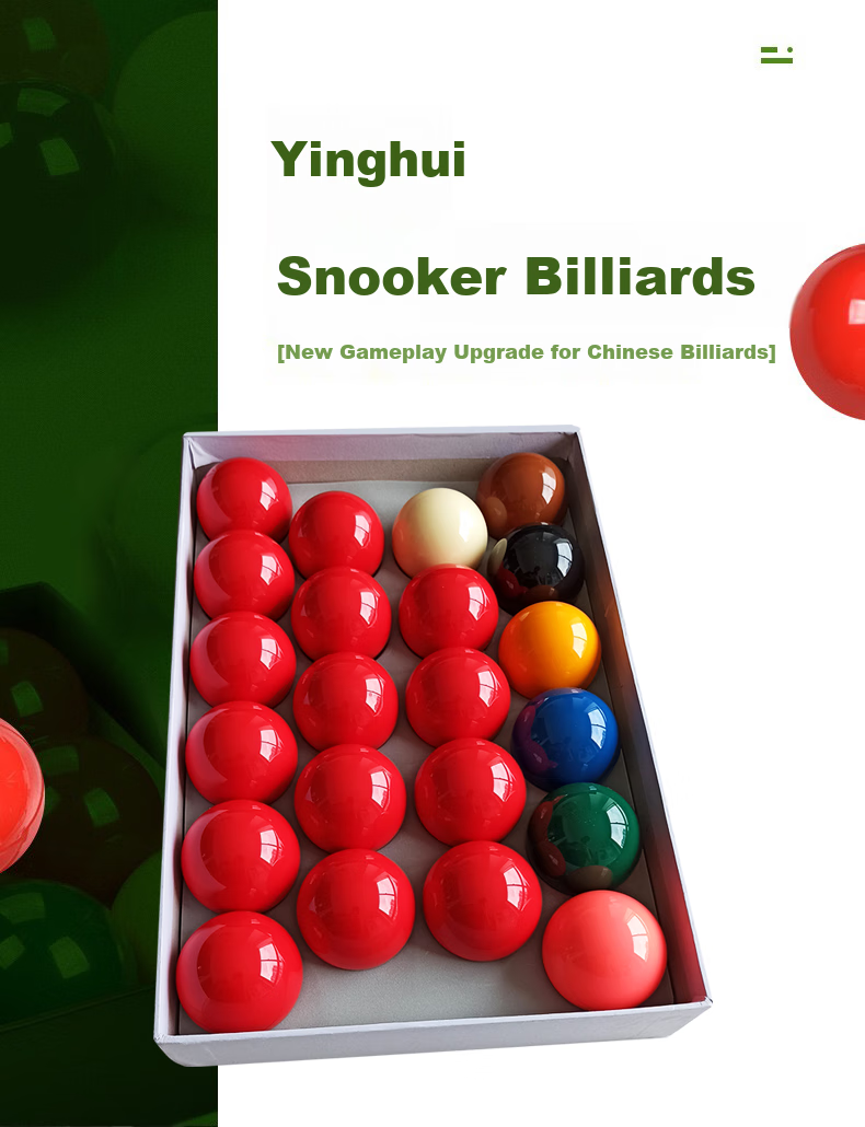 INVUI INVUI Billiard Balls, English Snooker Standard Billiard Balls, Crystal Balls, Billiard Table Accessories, 52.5mm 1