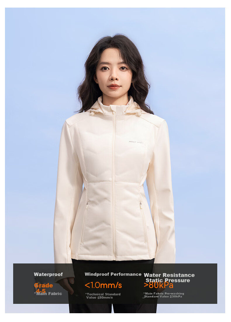 MOLY VIVI Slim-Fit Soft Shell Jacket for Women, Waist-Cinching Coat, Spring And Summer New Style Outdoor Windproof Waterproof Sports Hiking Wear, Magic Vivvi 16