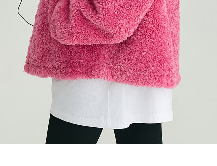 Dme Sunset Rose Knit Sweater Winter Pink Large Pocket V-Neck Energetic Sweet Girl Style Cardigan Honey Pink S 13