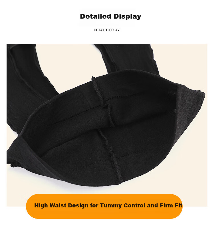 LangSha Silk Stockings, Sexy Crotchless Socks for Women, Ultra-Thin Seductive Stockings, Four-Sided Carving Design, Black Pantyhose 10