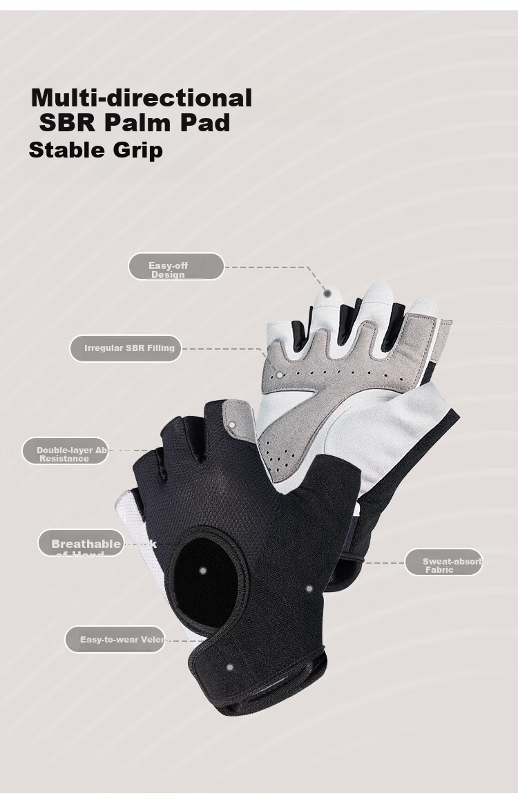 JD Original All-Purpose Women's Fitness Gloves for Pull-Ups, Barbell Exercises, Cycling, Weightlifting, Non-Slip Half-Finger Grip, Pink-Gray, Size S 3