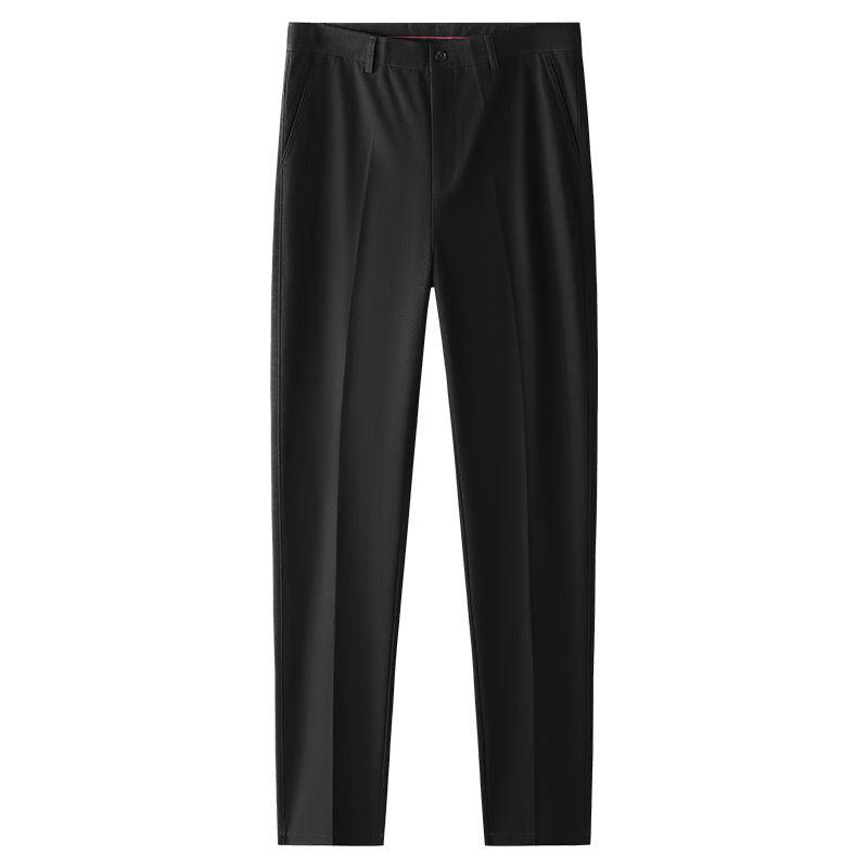 FIRS 100% Cotton Skin-Friendly Men's Loose Straight-Leg Dress Pants Dad Work Business Casual Trousers