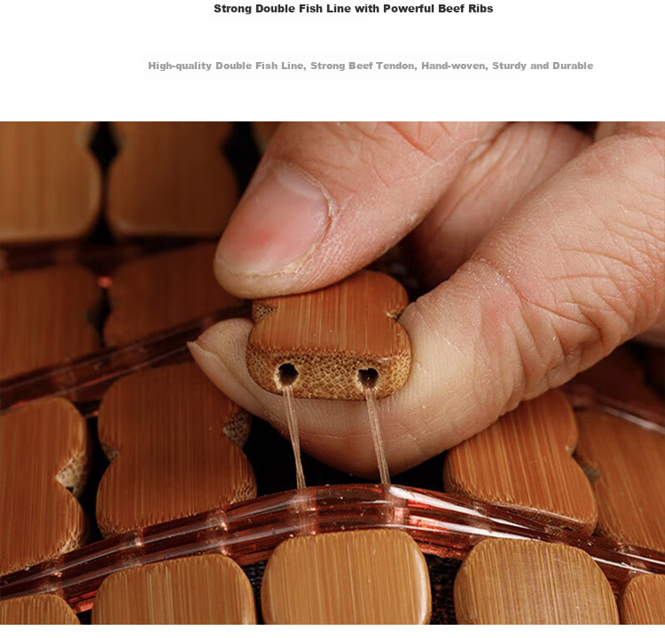 FOOJO Bamboo Mat, Mahjong Cooling Pad, Chair Cushion, Summer Cooling Mat, Ventilated Breathable Car Office Seat Pad, 42cm 5