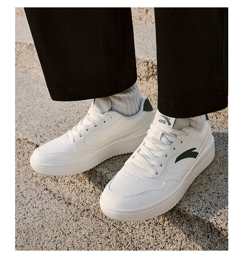 Anta Light Step V2 Lightweight Soft and Elastic Men's Sneakers Summer Breathable Couple's White Shoes Thick Sole Durable Height Increasing Casual Shoes 10