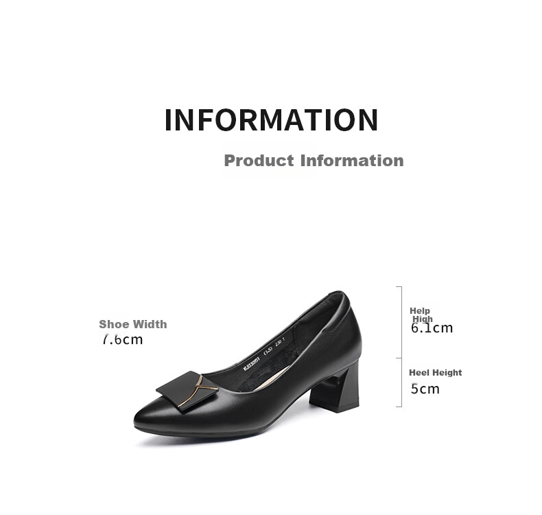 RED DRAGONFLY Fashionable Commuter High Heels, Women's Wedding Pumps, Elegant Chunky Heel, Comfortable Women's Shoes WLB33095, Black, Size 35 3