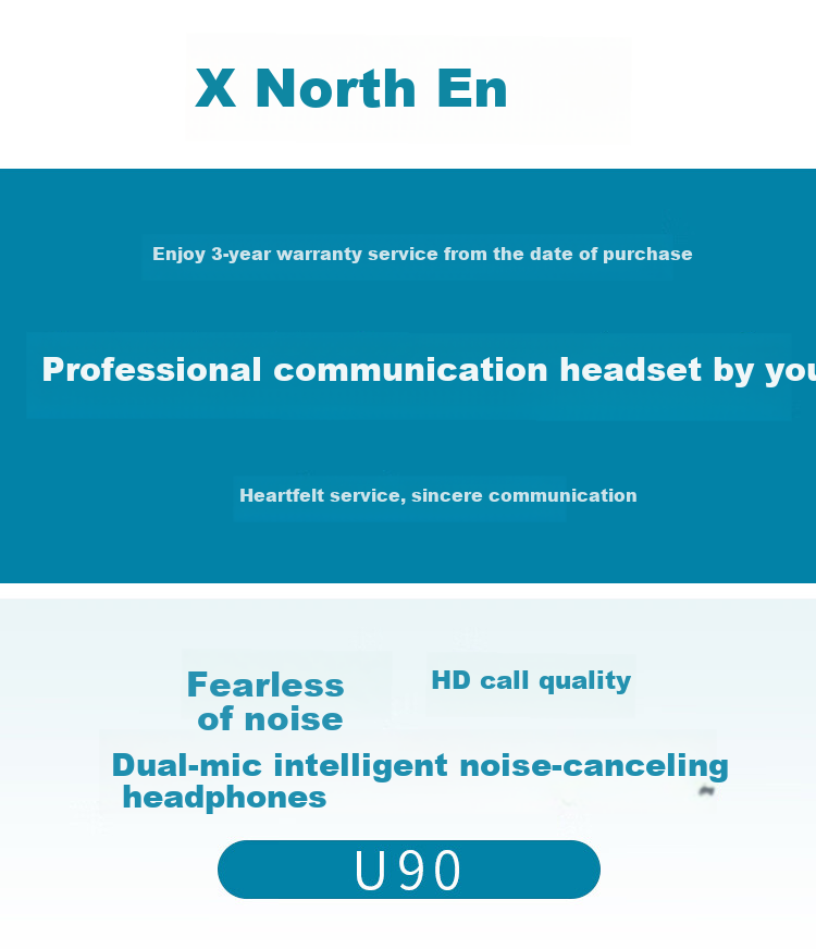 HION U90 Headset Single Ear Call Center Headphones with Dual Microphones Smart Noise Cancellation Customer Service Headset Call Center Agent Computer Headphones Online Education Training Telemarketing Headset - USB 1